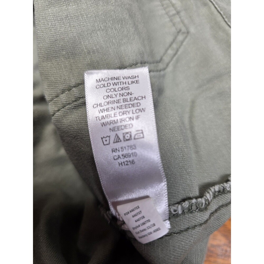 Maurices Plus Size XXL Green 100% Cotton Vest Button Down Sinch Waist - Picture 6 of 7